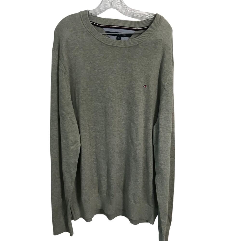 Tommy Hilfiger Sweater XXL Mens Long Sleeve Gray New With Tags 2XL NWT